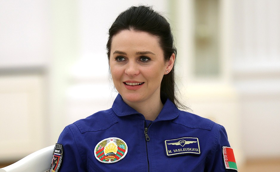 Marina Vasilevskaya, crew member of the 21st visiting expedition to the ISS , Belavia Airlines flight attendant and instructor.