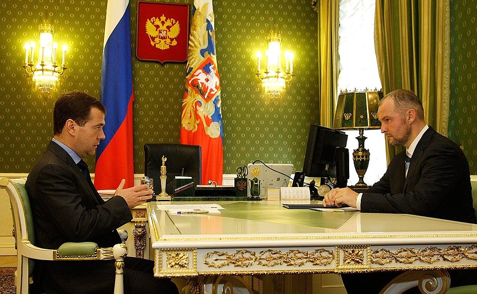 С президентом ОАО «Объединённая судостроительная корпорация» Романом Троценко.