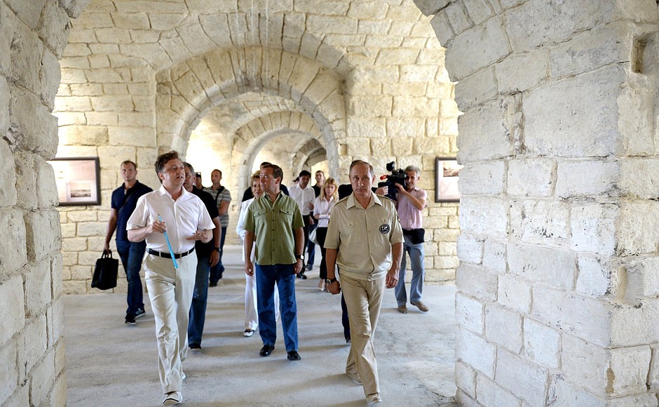 During a visit to museum exhibition of the restored Fort Constantine casemate.
