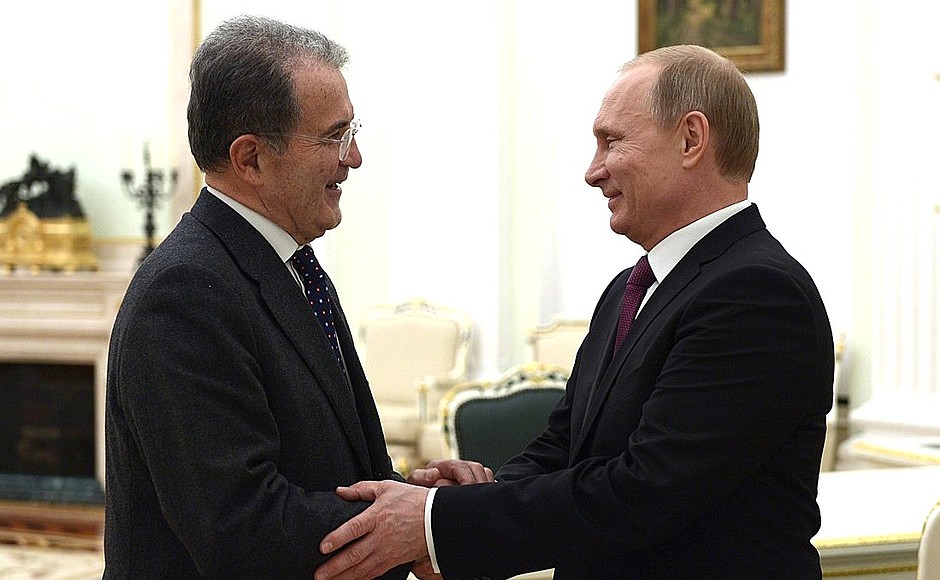 With Romano Prodi.