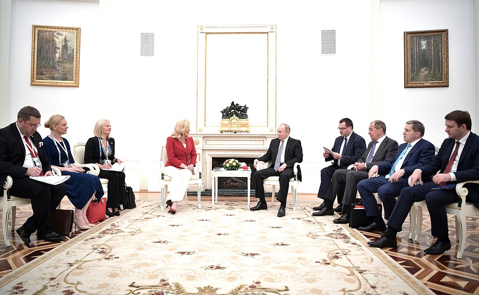 Meeting with President of Croatia Kolinda Grabar-Kitarovic.