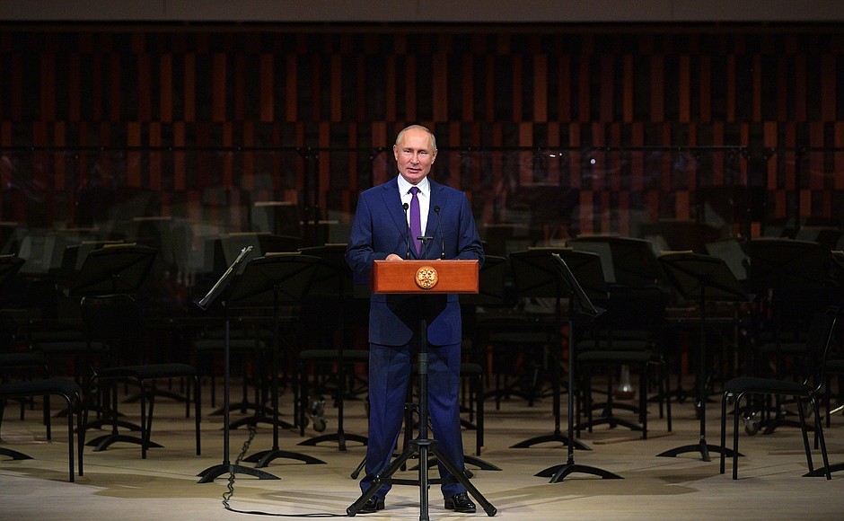 At the celebration of the 873rd anniversary of Moscow held at Zaryadye concert hall.