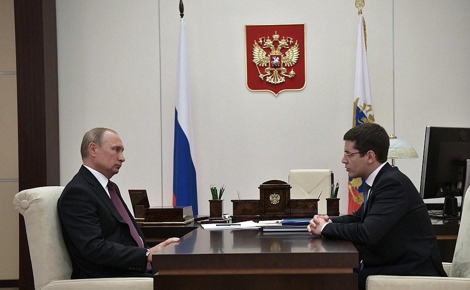 With Acting Governor of the Yamalo-Nenets Autonomous Area Dmitry Artyukhov.