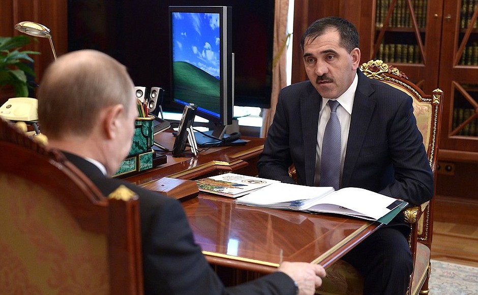 Рабочая встреча с Главой Республики Ингушетия Юнус-Беком Евкуровым.