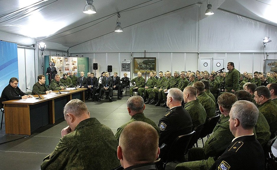 Встреча с участниками сбора командиров соединений Вооружённых Сил.