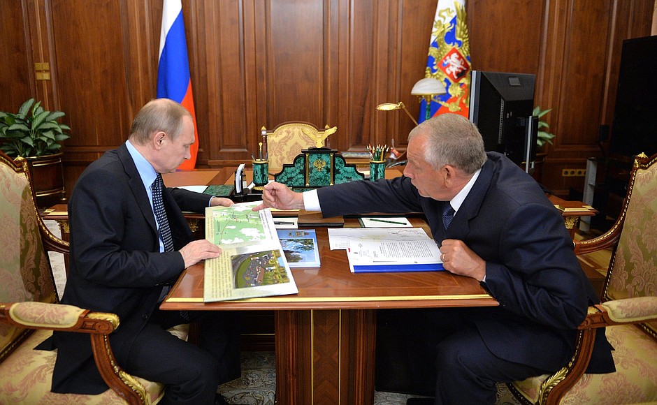 With Novgorod Region Governor Sergei Mitin.