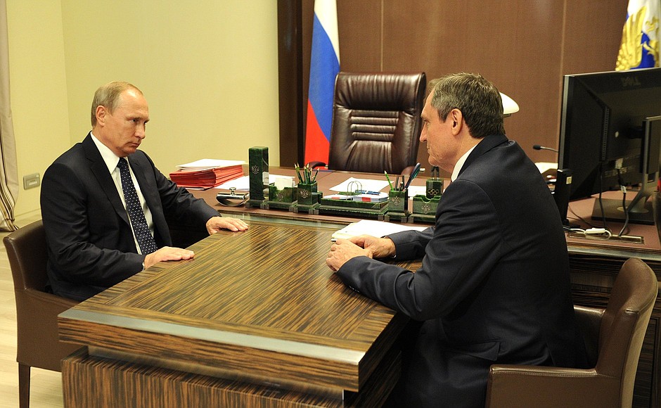 With Head of RusHydro Nikolai Shulginov.