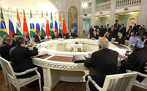 Заседание глав государств группы БРИК в расширенном составе.