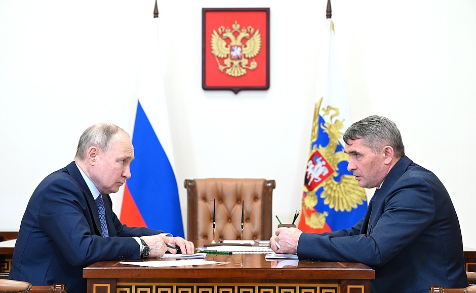 With Head of the Republic of Chuvashia Oleg Nikolayev.