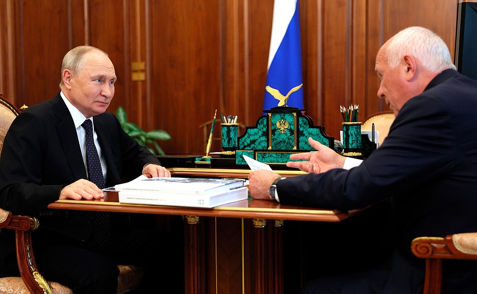 Meeting with CEO of Rostec State Corporation Sergei Chemezov.