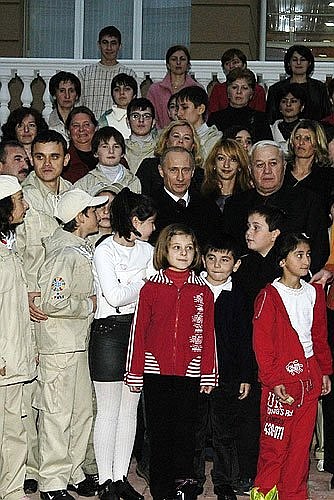 With schoolchildren from Beslan (North Ossetia).