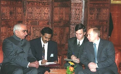 Встреча с Министром иностранных дел Индии Джасвантом Сингхом.