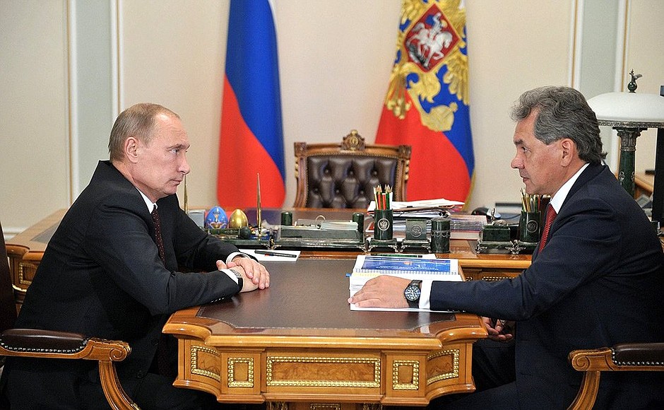 With Moscow Region Governor Sergei Shoigu.