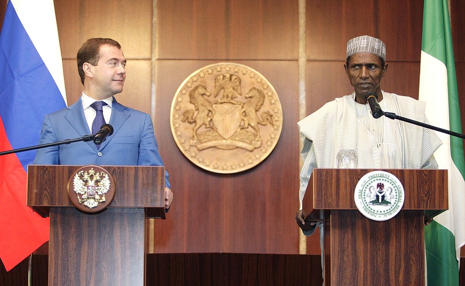 Совместная пресс-конференция с Президентом Нигерии Умару Яр’Адуа по итогам российско-нигерийских переговоров.