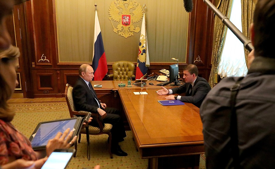 Meeting with Secretary of United Russia Party General Council Andrei Turchak.