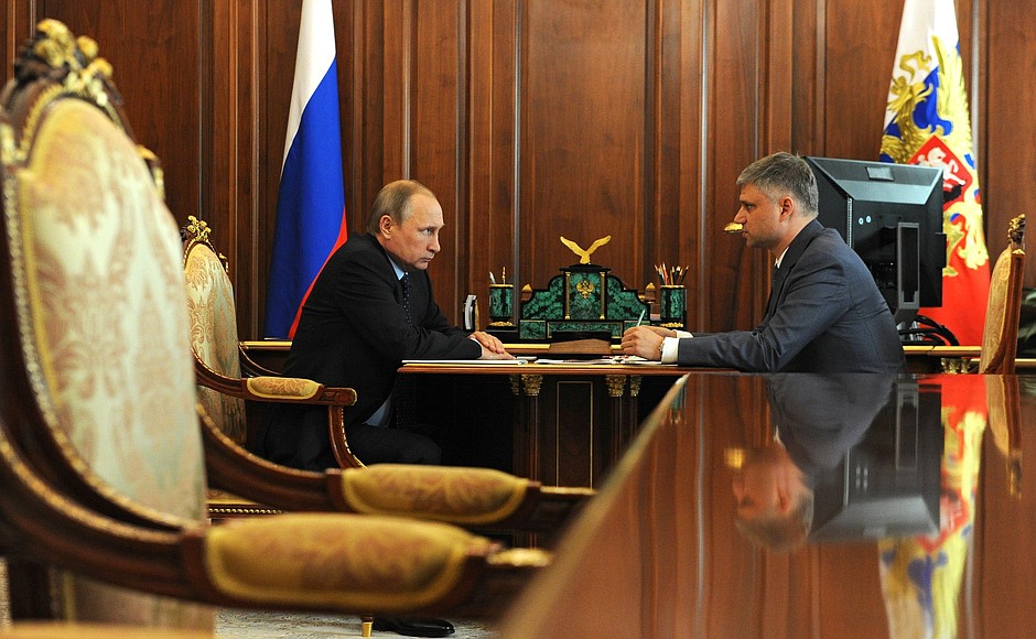 With Russian Railways CEO Oleg Belozerov.