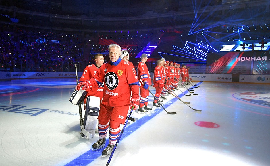 First Deputy Chairman of the State Duma Committee for Physical Education, Sport, Tourism and Youth Affairs Vyacheslav Fetisov before the Night Hockey League gala match.