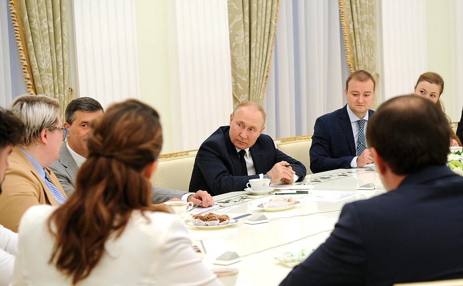 During a meeting with winners of Leaders of Russia competition.
