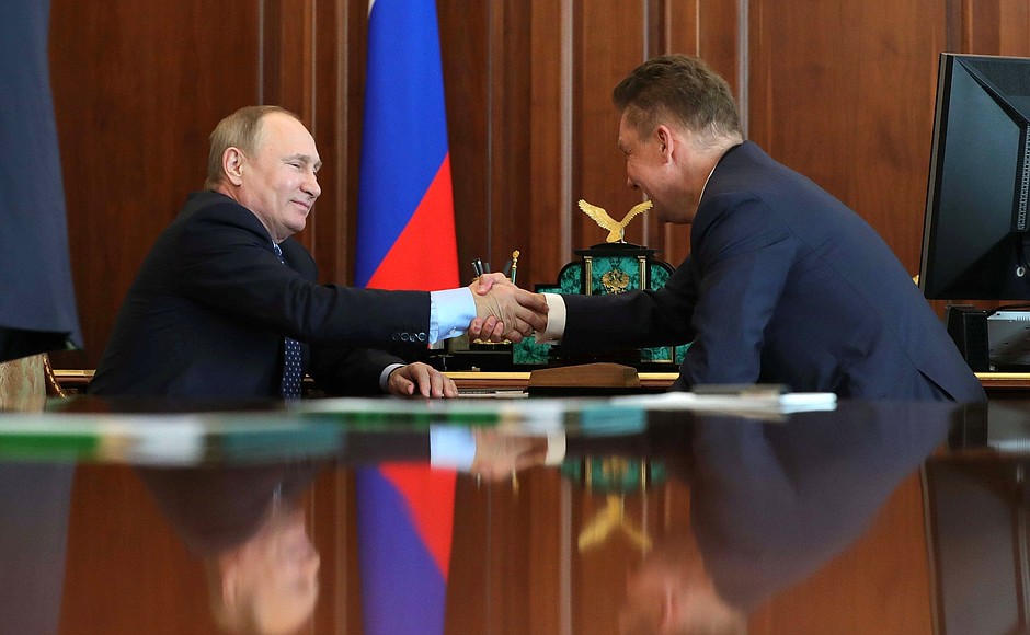 С председателем правления компании «Газпром» Алексеем Миллером.