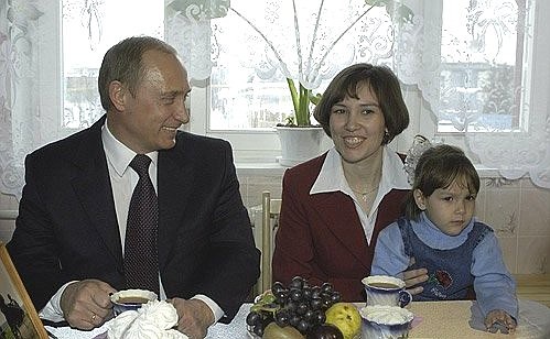 President Putin visiting the Matveyev family.