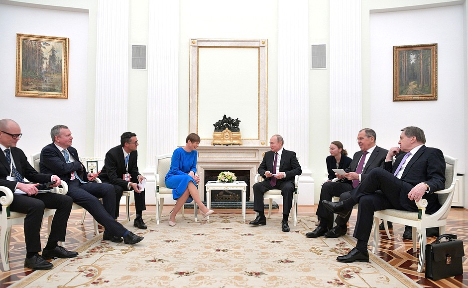 На встрече с Президентом Эстонской Республики Керсти Кальюлайд.