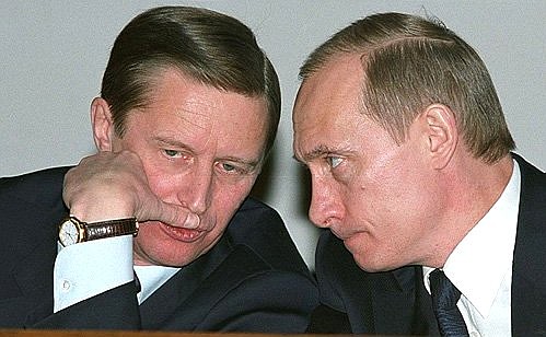 President Putin with Russian Defence Minister Sergei Ivanov at the All-Army Conference of Officers of the Russian Armed Forces.