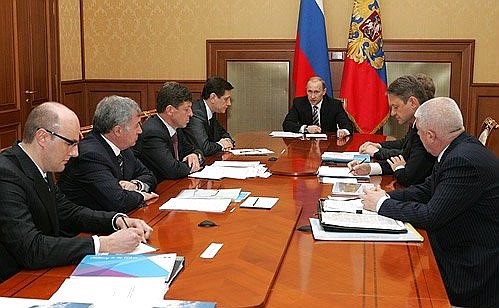 Meeting on infrastructure preparation for the XXII Sochi Winter Olympics.