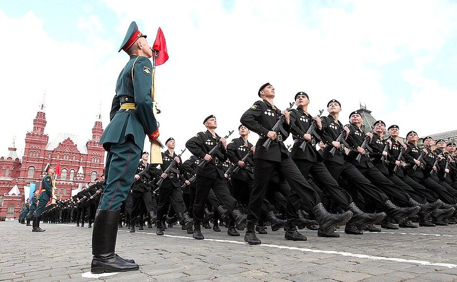 Military parade celebrating the 66th anniversary of Victory in the Great Patriotic War.