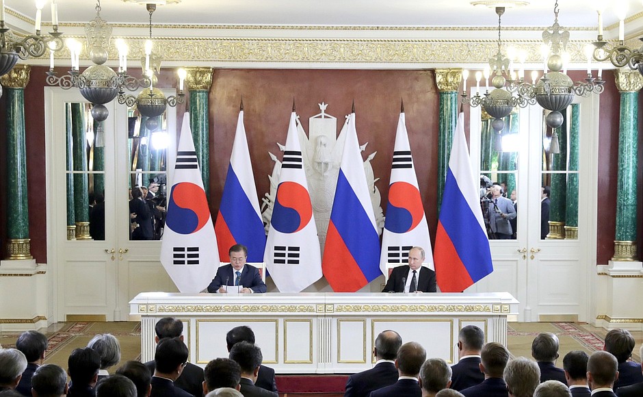Press statements following Russian-South Korean talks.