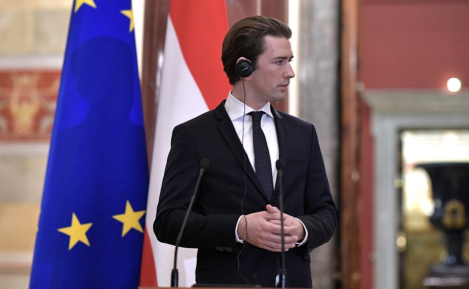 Federal Chancellor of Austria Sebastian Kurz at the opening of the Imperial Capitals: St Petersburg – Vienna. Masterpieces of Museum Collections art exhibition.
