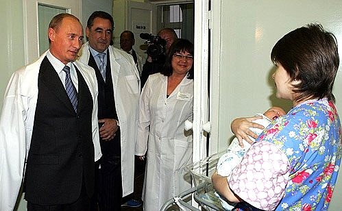 Visiting the maternity ward at Kurgan Regional Clinical Hospital.