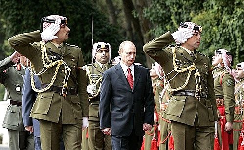 Официальная церемония встречи Владимира Путина Королем Иордании Абдаллой II.