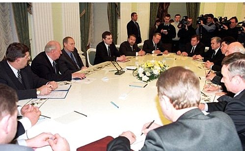 President Putin meeting with new Federation Council members.