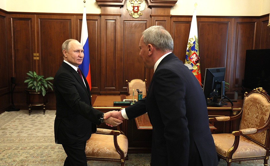 With Roscosmos General Director Yury Borisov.