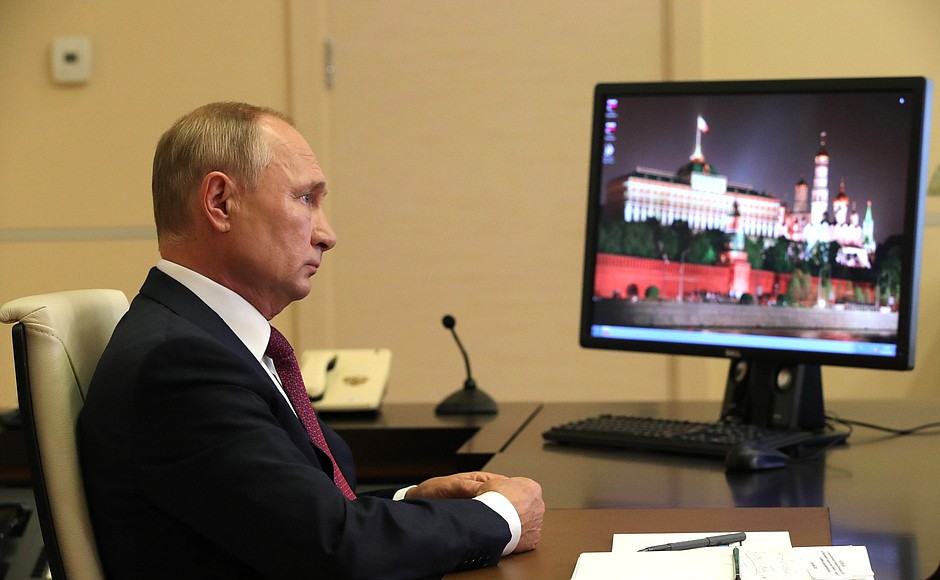 Vladimir Putin attended, via videoconference, the nationwide Remembering is Knowing open lesson.