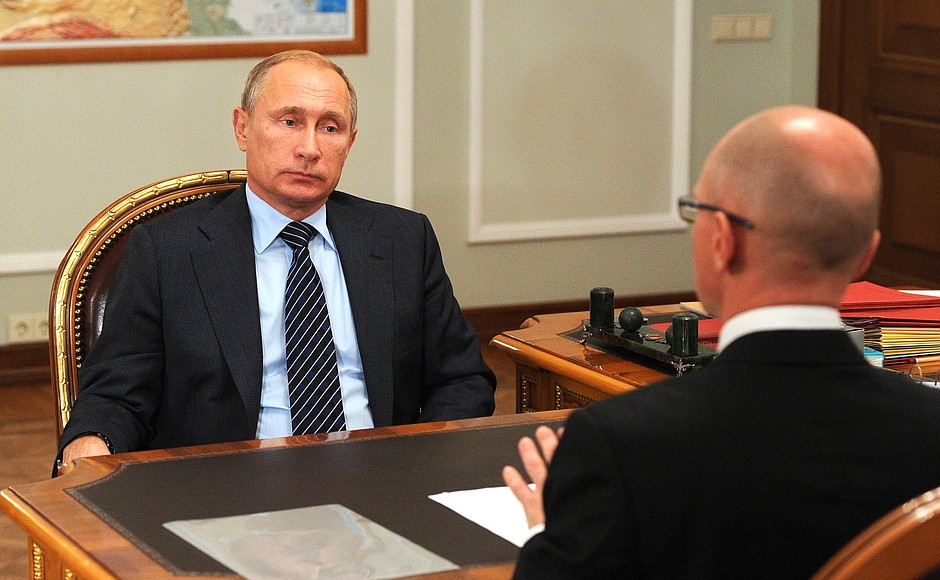At a meeting with CEO of Rosatom State Atomic Energy Corporation Sergei Kiriyenko.