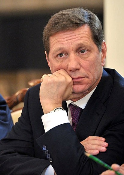 First Deputy Speaker of the State Duma and the Russian Olympic Committee President Alexander Zhukov at the meeting of the Council for the Development of Physical Culture and Sport.
