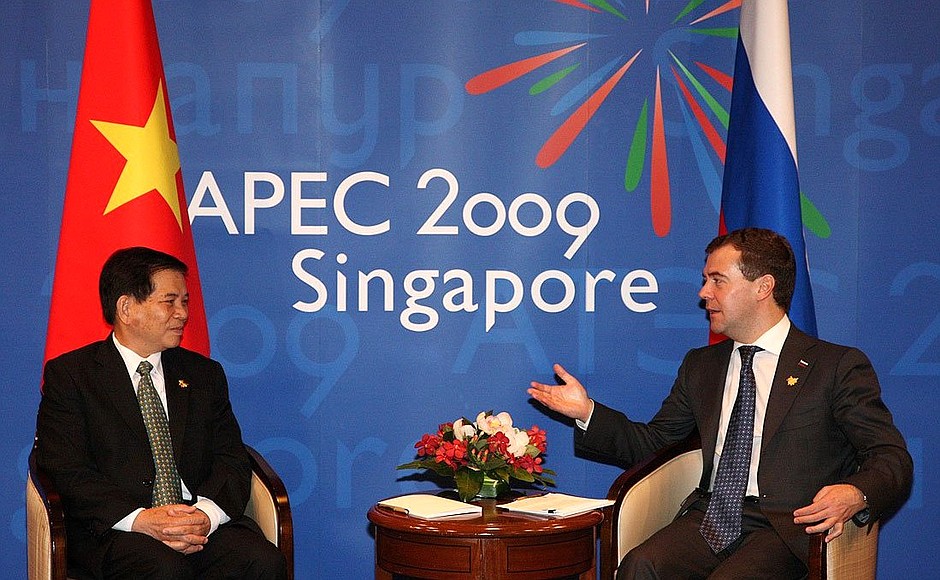 С Президентом Вьетнама Нгуен Минь Чиетом.