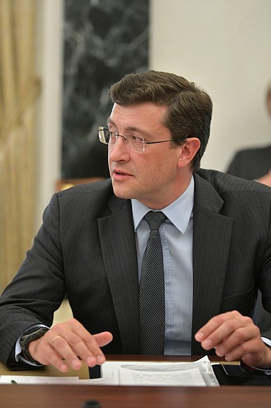 Governor of Nizhny Novgorod Region Gleb Nikitin at a meeting with Government members.