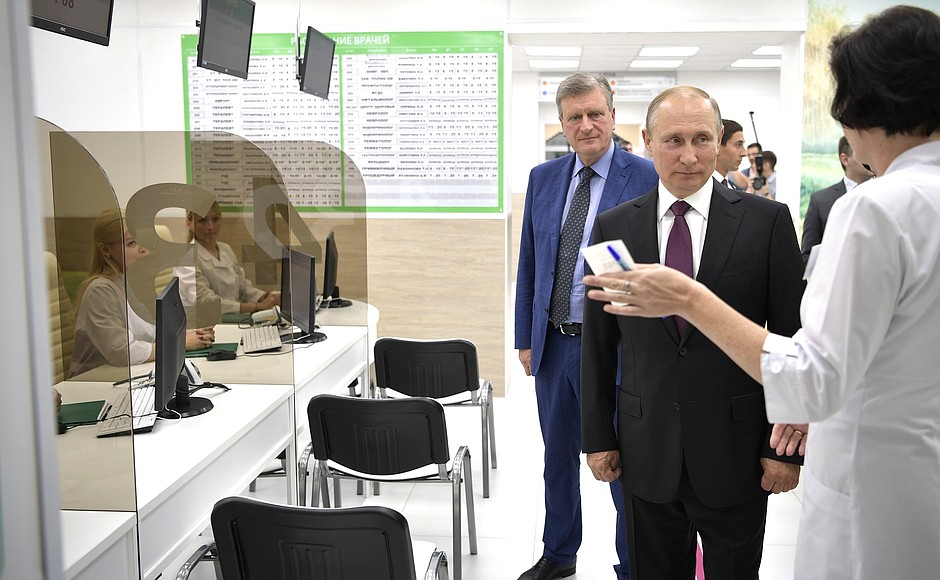 During a visit to Polyclinic No. 1 of the Kirov Clinical Diagnostic Centre.