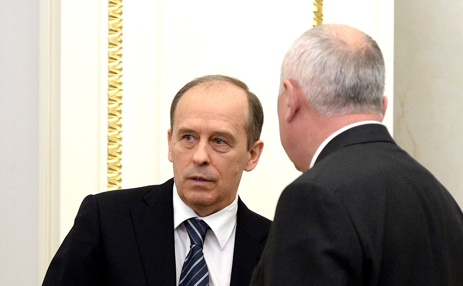 Before the meeting of the Military-Industrial Commission. Director of the Federal Security Service Alexander Bortnikov.