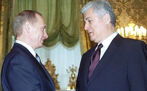 President Putin with Moldovan President Vladimir Voronin.