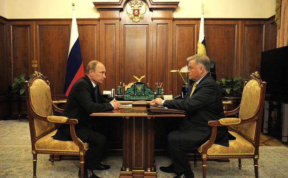 With President of Russian Railways Vladimir Yakunin.