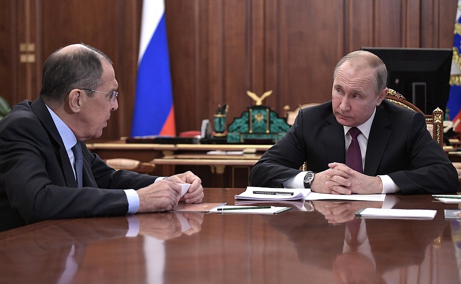 With Foreign Minister Sergei Lavrov.