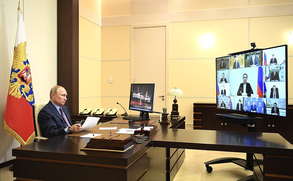 Meeting on the situation in the light industry (via videoconference).