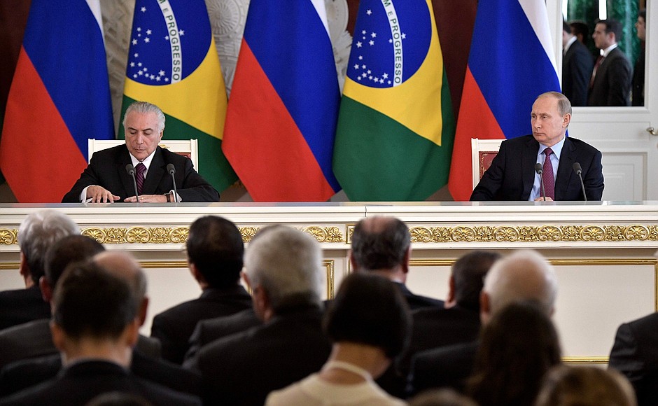 Press statements following Russian-Brazilian talks.