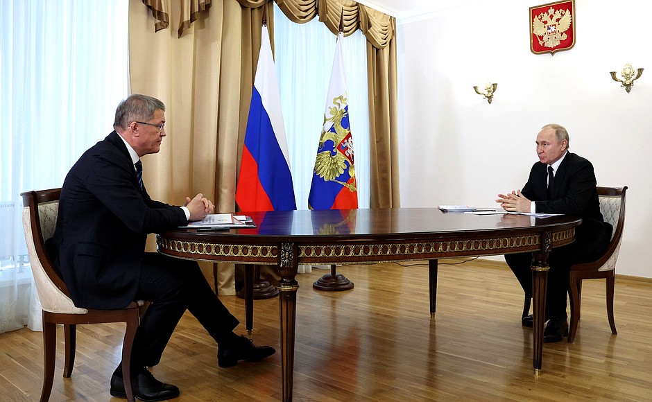 Рабочая встреча с главой Республики Башкортостан Радием Хабировым.