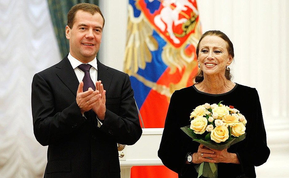 Ballerina Maya Plisetskaya received the Order for Services to the Fatherland, IV degree.