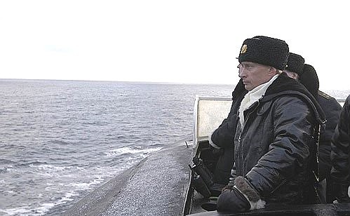 На мостике подводного ракетного крейсера стратегического назначения «Архангельск».