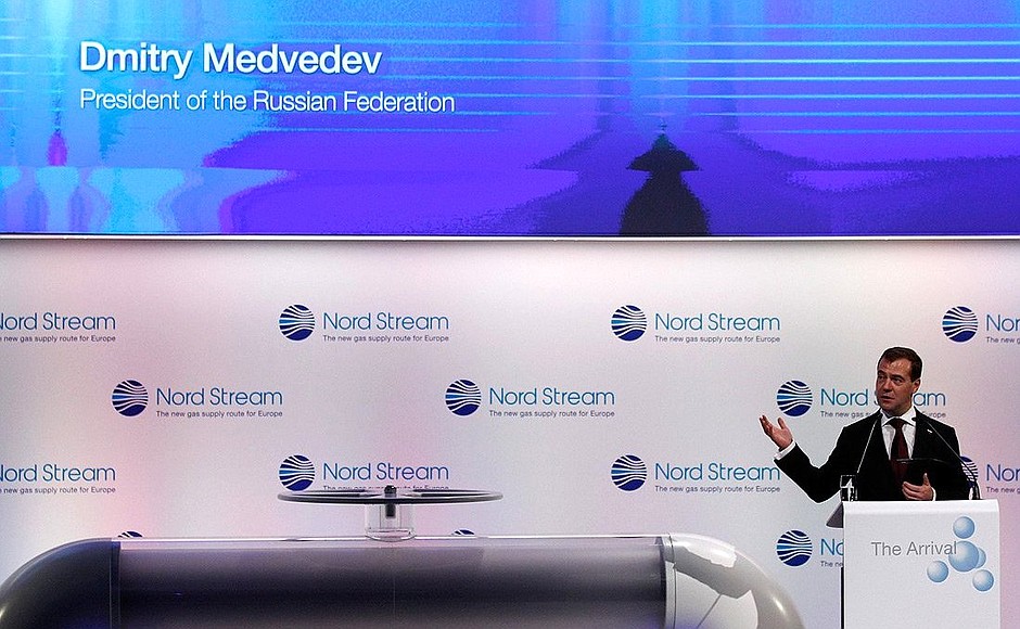 Speech at the launch ceremony for the Nord Stream gas pipeline.